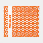 Couverture Polaire Orange Lacrosse Jacquard Motif Fleece Blanche (Devant (Horizontal))
