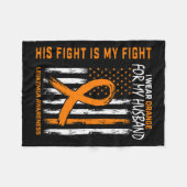 Couverture Polaire Orange Leucémie Cancer Sensibilisation Mari Améric (Devant (Horizontal))