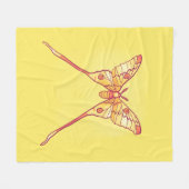 Couverture Polaire Orange Luna Moth Art - Insecte colorée (Devant (Horizontal))