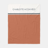 Couverture Polaire Orange moderne Nom personnalisé simple (Devant)