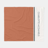 Couverture Polaire Orange moderne Nom personnalisé simple (Devant (Horizontal))
