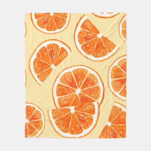 Couverture Polaire orange motif fruits, alimentation alimentation aqu (Devant)