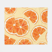 Couverture Polaire orange motif fruits, alimentation alimentation aqu (Devant (Horizontal))