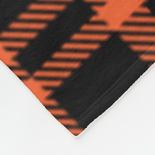 Couverture Polaire Orange noir blanc Buffle Plaid Russe Ferme (Coin)