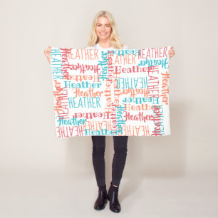 Couverture Polaire Orange nommée faite sur commande personnalisée d