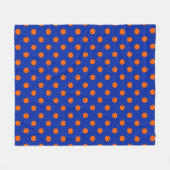 Couverture Polaire Orange On Blue Polka Dots Pattern Design (Devant (Horizontal))