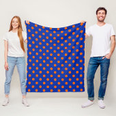 Couverture Polaire Orange On Blue Polka Dots Pattern Design 
