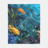 COUVERTURE POLAIRE ORANGE POISSON BLEU FLEECE BLANKET (Devant)