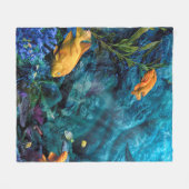 COUVERTURE POLAIRE ORANGE POISSON BLEU FLEECE BLANKET (Devant (Horizontal))