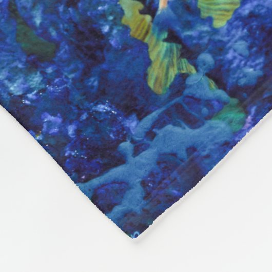 COUVERTURE POLAIRE ORANGE POISSON BLEU FLEECE BLANKET (Coin)