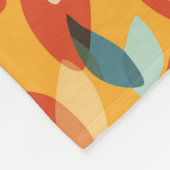 Couverture Polaire Orange Retro Moderne Feuilles géométriques les ann (Coin)