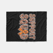 Couverture Polaire Orange Ribbon Empreinte de léopard Crps 1 (Devant (Horizontal))