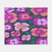 Couverture Polaire Orange rose et Floral noir (Devant (Horizontal))