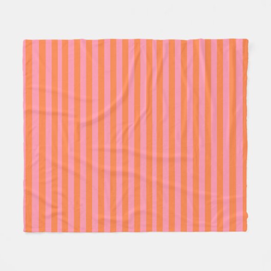 Couverture Polaire Orange Rose Mood Lines Fleece Blanche (Devant (Horizontal))