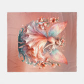 Couverture Polaire Orange Rouge Floral Fée Princesse Filles (Devant (Horizontal))