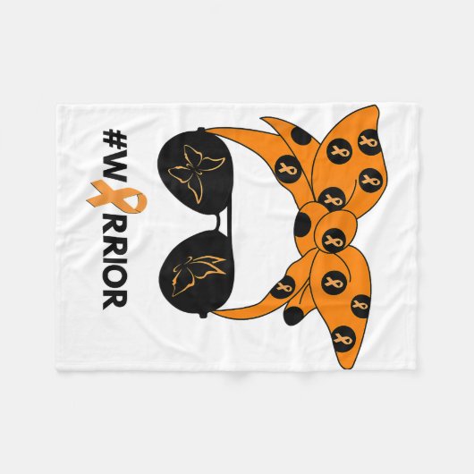 Couverture Polaire Orange Ruban Rein Cancer Guerrier Bandana Unbrea (Devant (Horizontal))