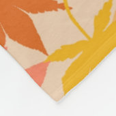 Couverture Polaire Orange Rustique Botanique Feuille Motif Automne (Coin)