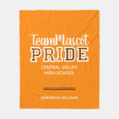 Couverture Polaire Orange School Pride Mascotte Nom Fleece Blanche (Devant)