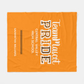 Couverture Polaire Orange School Pride Mascotte Nom Fleece Blanche (Devant (Horizontal))