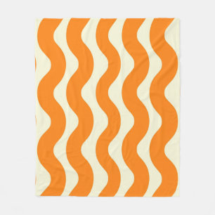 Couverture Polaire Orange Super Wavy Stripe Abstrait Printemps modern