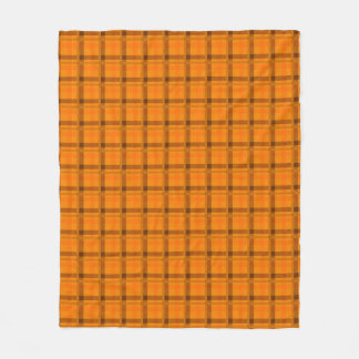Couverture Polaire Orange - Tartan Brown Plaid Motif Check