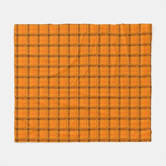 Couverture Polaire Orange - Tartan Brown Plaid Motif Check (Devant (Horizontal))