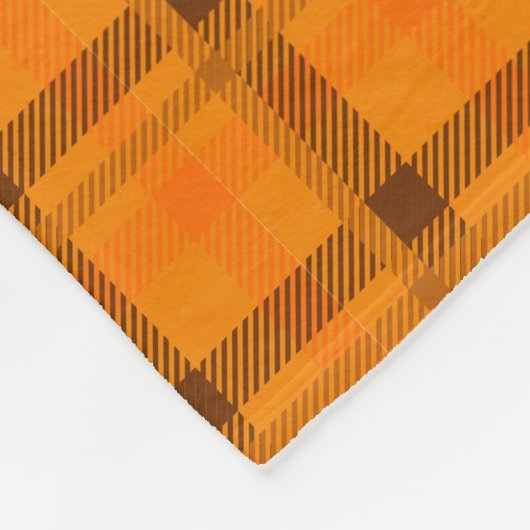Couverture Polaire Orange - Tartan Brown Plaid Motif Check (Coin)