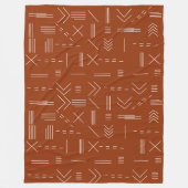Couverture Polaire Orange Terracotta Magnifique Motif géométrique (Devant)