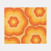 Couverture Polaire Orange Tropical Floral Botanique Printemps Été (Devant (Horizontal))