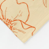 Couverture Polaire Orange Tropical Floral Botanique Rétro Été (Coin)
