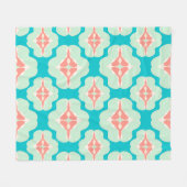 Couverture Polaire Orange turquoise moderne géométrique (Devant (Horizontal))