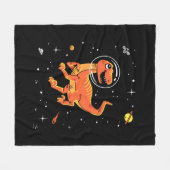 Couverture Polaire Orange Tyrannosaurus Dinos Dans L'Espace (Devant (Horizontal))