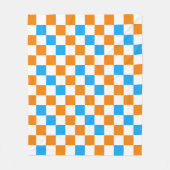 Couverture Polaire Orange White Blue Checkered Pattern Design  (Devant)