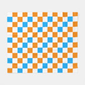 Couverture Polaire Orange White Blue Checkered Pattern Design  (Devant (Horizontal))