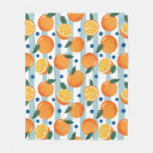 Couverture Polaire Oranges à rayures arrière - plan, motif d'été. (Devant)