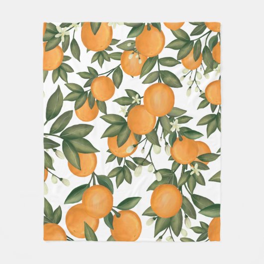 Couverture Polaire Oranges d'agrumes fraîches d'été (Devant)