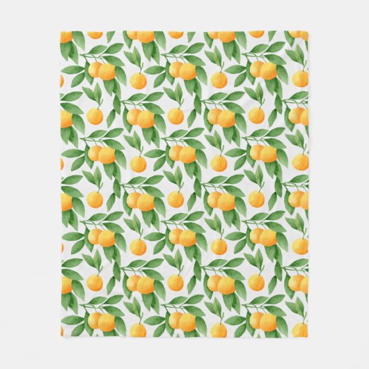 Couverture Polaire Oranges ou mandarines motif (Devant)