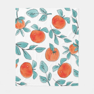 Couverture Polaire oranges vintages modernes fruits dessinés à la mai