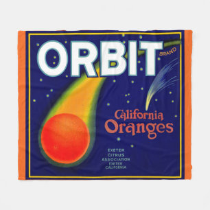 Couverture Polaire Orbite des années 1920 Crate de fruits Oranges imp