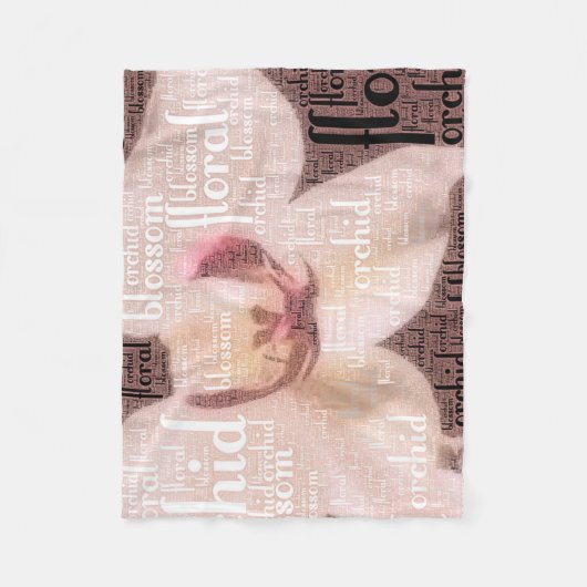 Couverture Polaire Orchidée Floral Blossom Word Cloud (Devant)