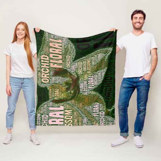 Couverture Polaire Orchidée Florale Blossom sur le nuage vert (En situation)