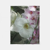 Couverture Polaire Orchidées blanches et violettes (Devant)