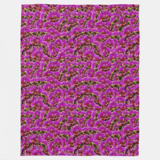 Couverture Polaire Orchidées Magenta, (Devant)