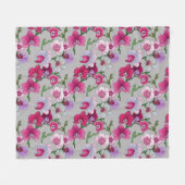 Couverture Polaire Orchidées roses en fleur (Devant (Horizontal))