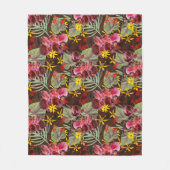 Couverture Polaire Orchidées rouges. (Devant)