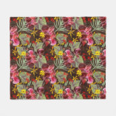 Couverture Polaire Orchidées rouges. (Devant (Horizontal))