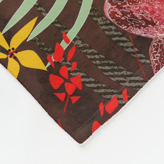 Couverture Polaire Orchidées rouges. (Coin)