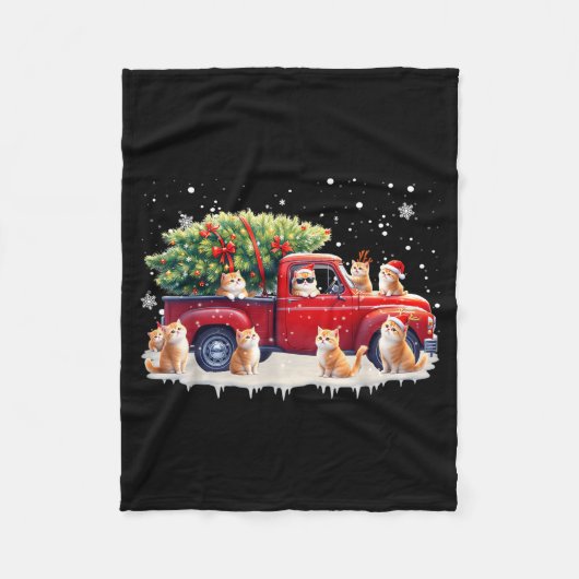 Couverture Polaire Oriental Cat Red Truck Christmas Tree Santa Ugly X (Devant)