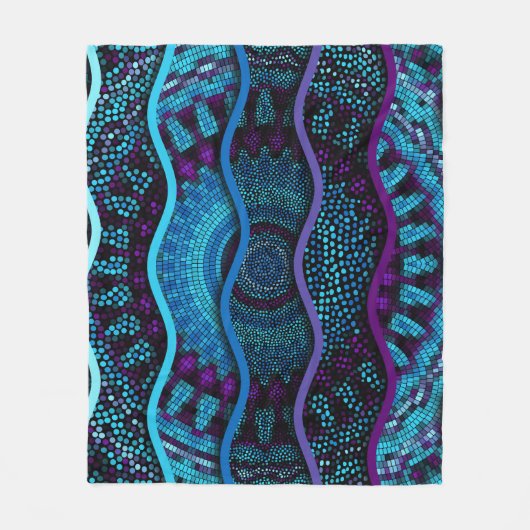 Couverture Polaire Ornate seamless texture background. Relief waves o (Devant)