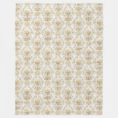 Couverture Polaire Orné de Damas d'ivoire Motifs subtils d'aquarelle (Devant)